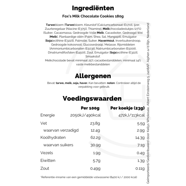 Fox's Milk Chocolate Chunkie Cookie 180g