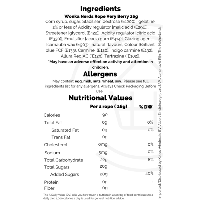 Wonka Nerds Rope Very Berry 26g