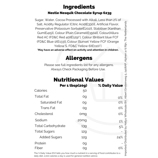 Nestle Nesquik Chocolate Syrup 623g