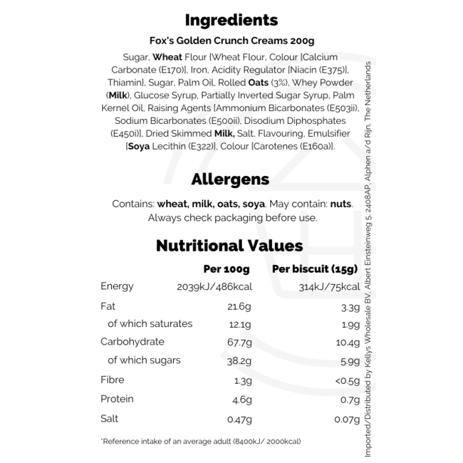 Fox's Golden Crunch Creams 200g