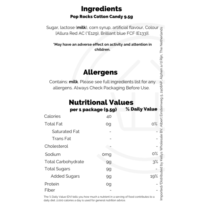 Pop Rocks Cotton Candy 9.5g