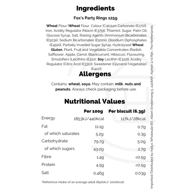 Fox's Party Rings 125g