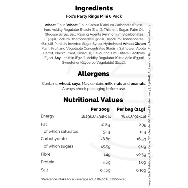 Fox's Party Rings Mini 6pk