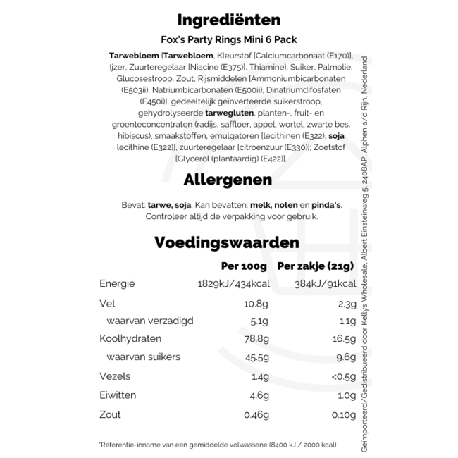 Fox's Party Rings Mini 6pk
