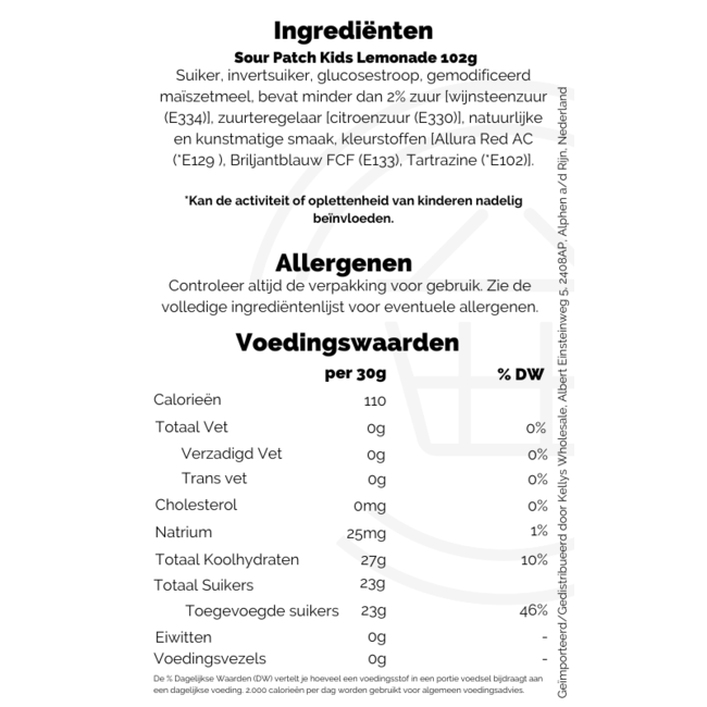 Sour Patch Kids Lemonade 102g
