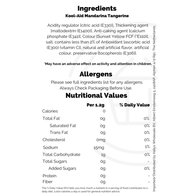 Kool-Aid Mandarina Tangerine Sachet 4.5g