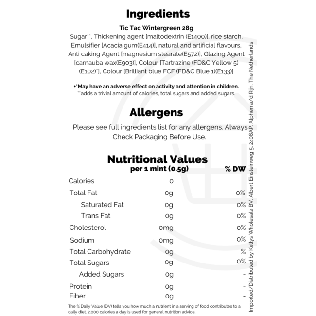 Tic Tac Wintergreen 28g