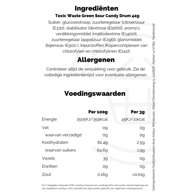 Toxic Waste Green Sour Candy Drum 42g – Süßigkeiten MHD: 31-10-2026