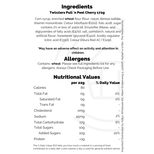 Twizzlers Pull 'n Peel Cherry 172g