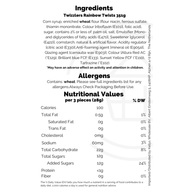 Twizzlers Rainbow Twists 351g