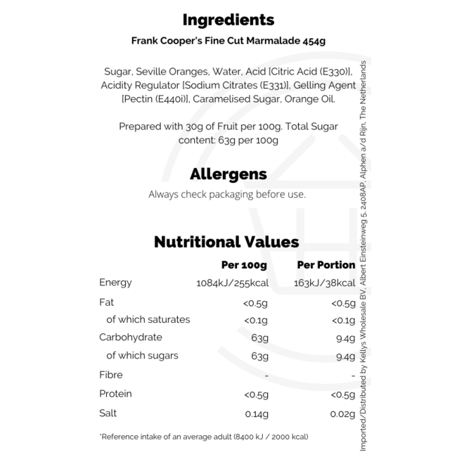 Frank Cooper's Fine Cut Marmalade 454g