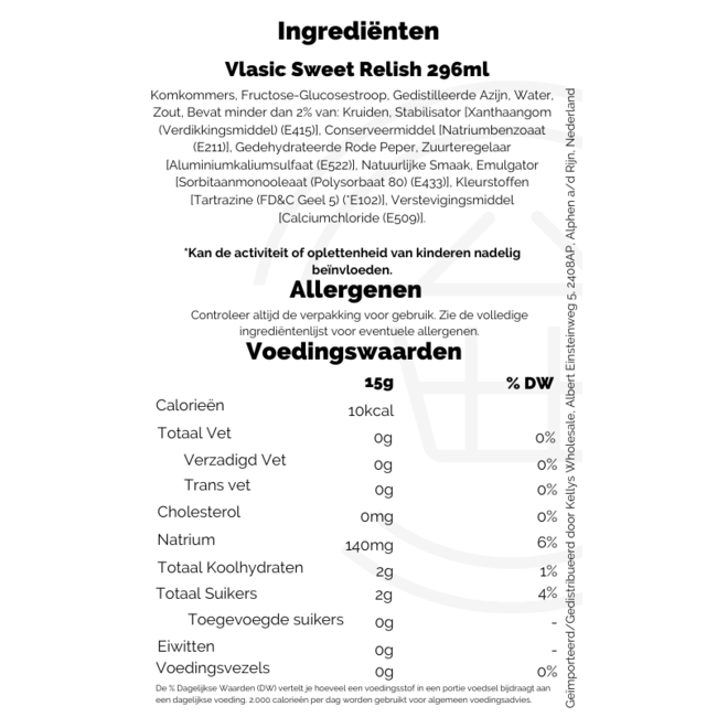 Vlasic Relish Sweet 296ml