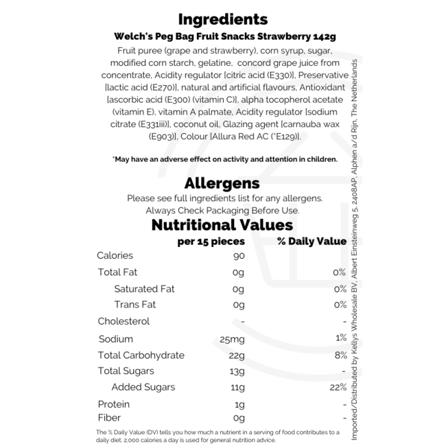 WELCH’S  Fruit Snacks Strawberry 64g