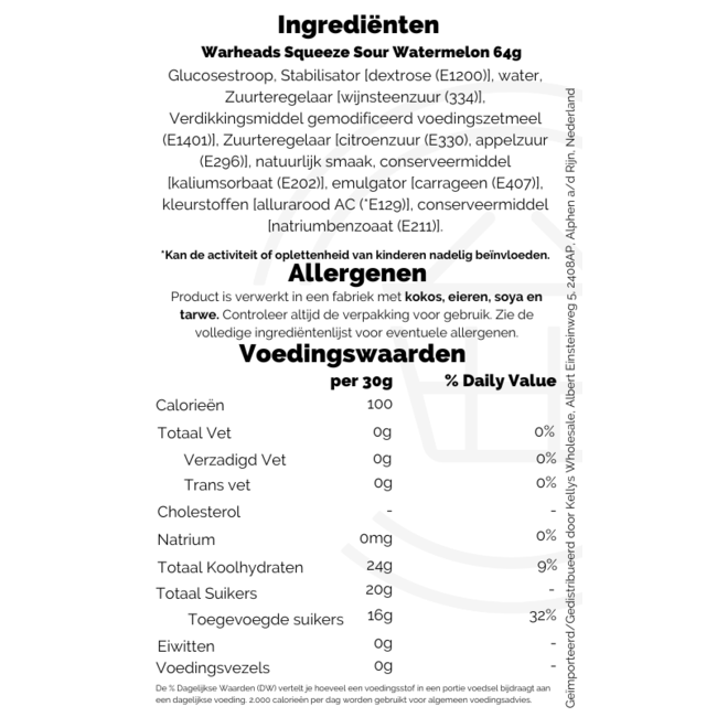 Warheads Squeeze Sour Watermelon 64g