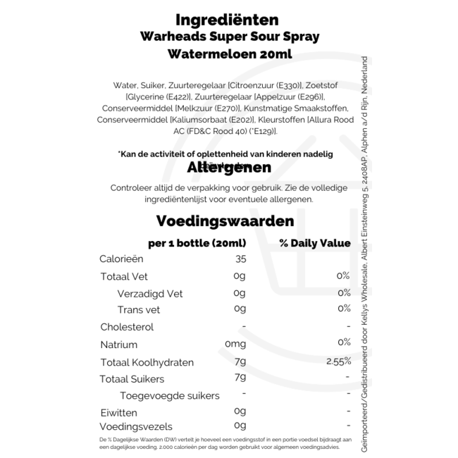 Warheads Super Sour Spray 20ml - Assorted