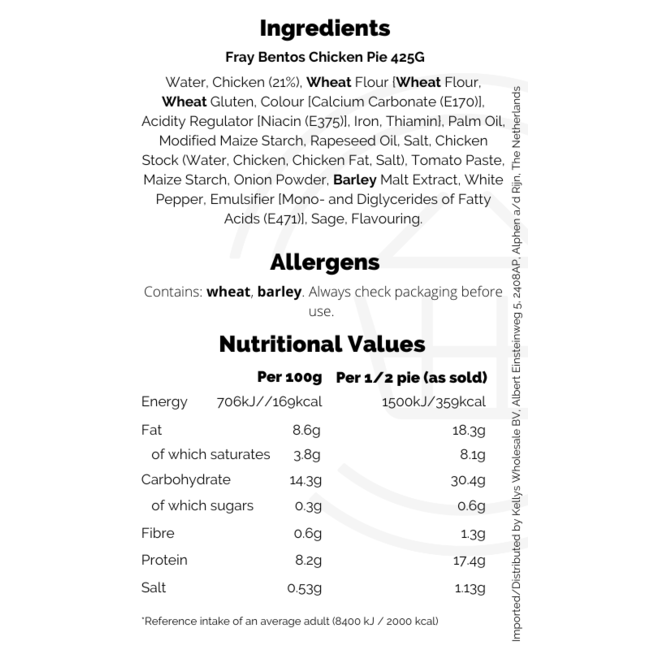 Fray Bentos Just Chicken Pie 425g