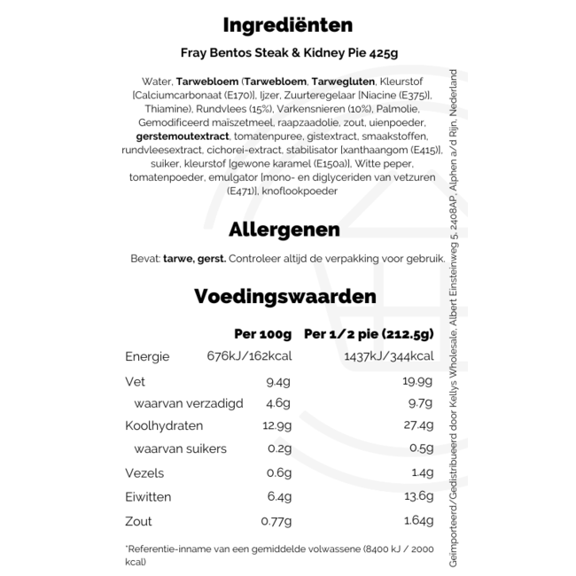 Fray Bentos Steak & Kidney Pie 425g