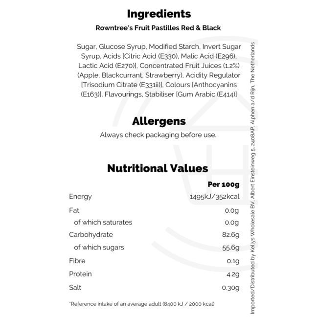 Rowntree's Fruit Pastilles Red & Black 143g