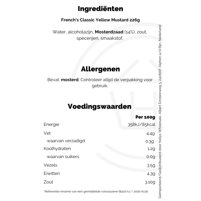 French's Classic Yellow Mustard 226g