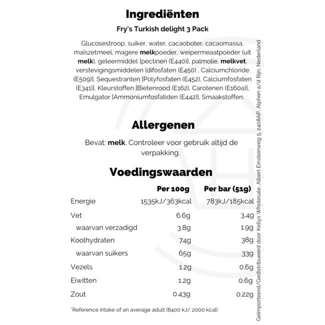 Frys Turkish Delight 3pk