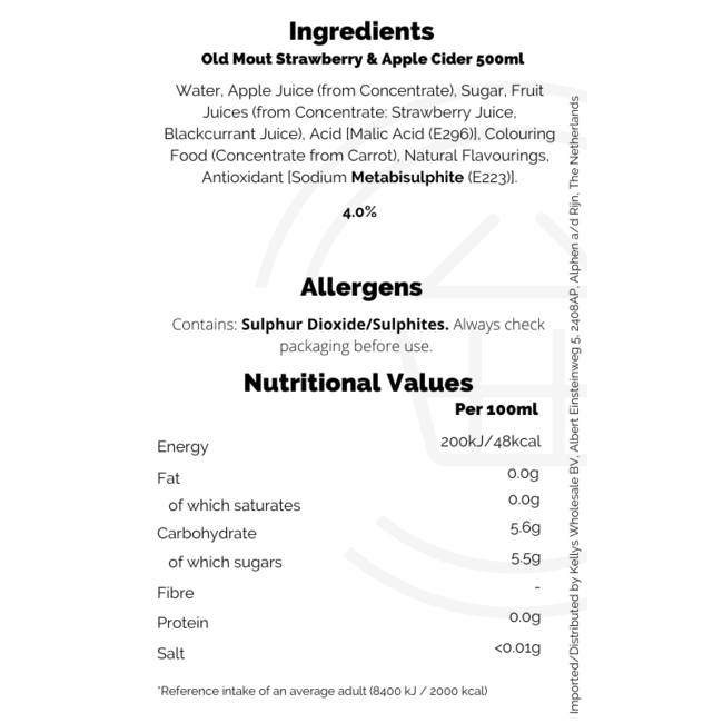 Old Mout Strawberry & Apple Cider 4% NRB 500ml