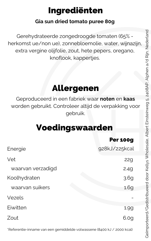 Gia Sun Dried Tomato Puree 80g Kellys Expat Shopping