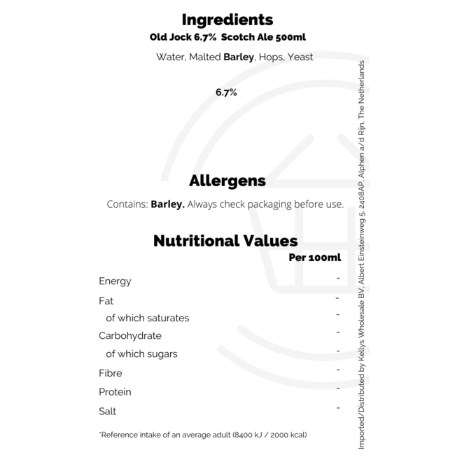 Old Jock 6.7%  Scotch Ale 500ml