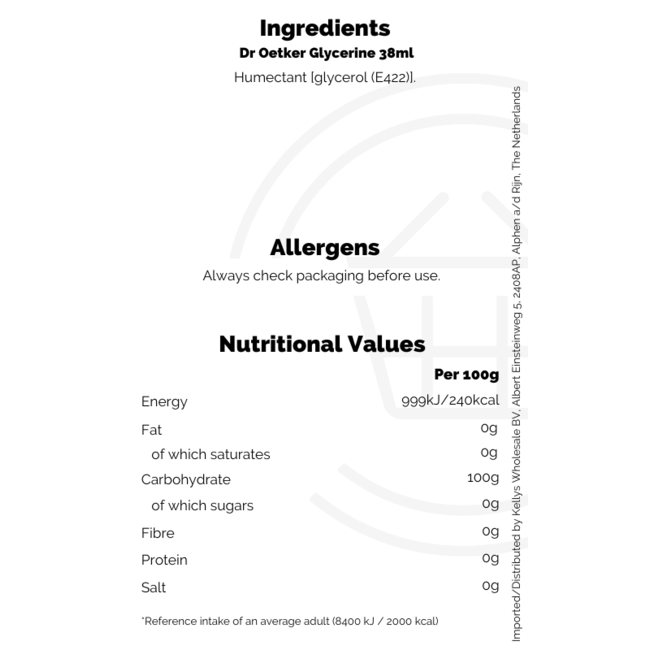 Dr Oetker Glycerine 38ml