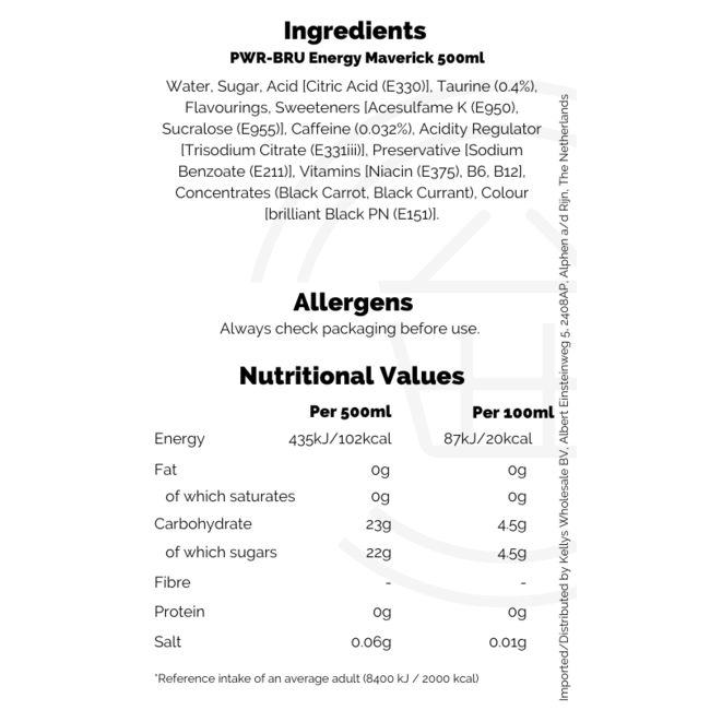 PWR-BRU Energy Maverick 500ml
