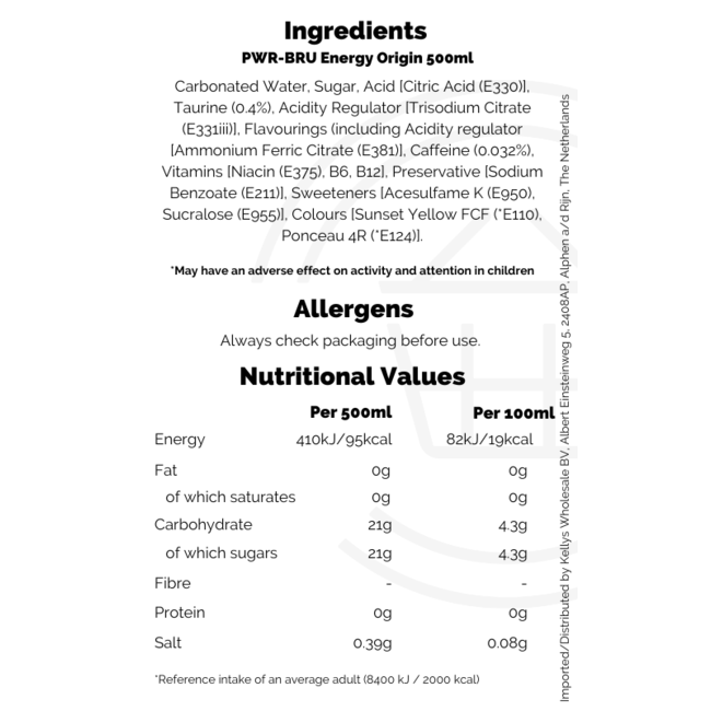 PWR-BRU Energy Origin 500ml