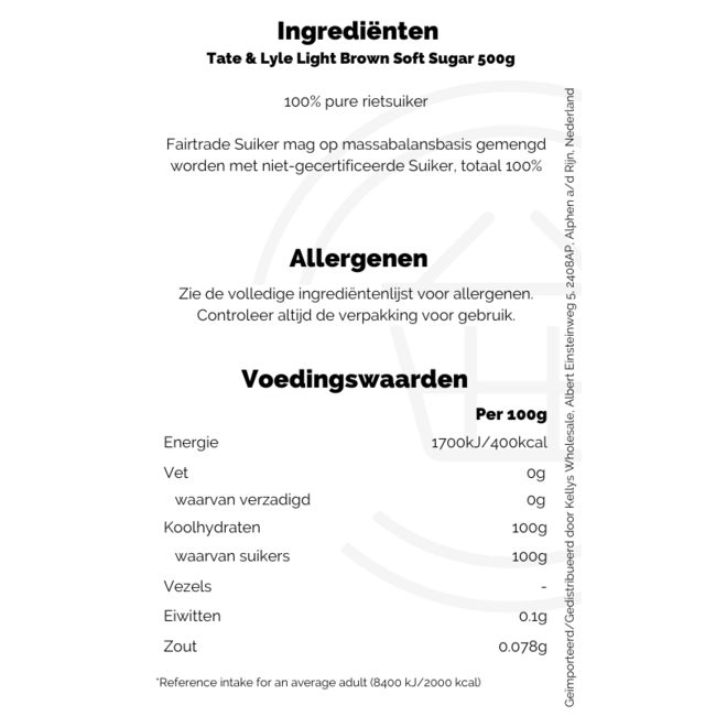 Tate & Lyle Light Brown Soft Sugar 500g