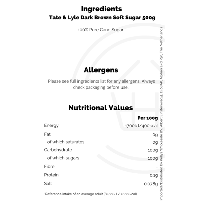 Tate & Lyle Dark Brown Soft Sugar 500g