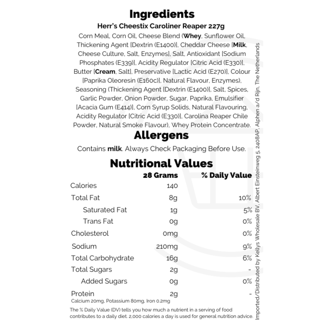 Herr's Carolina Reaper Crunchy Cheestix 227g – Chips & Snacks