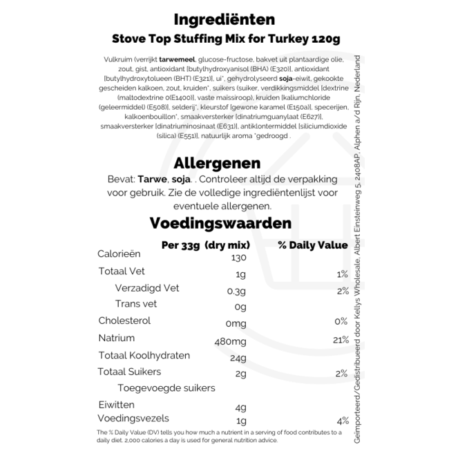 Kraft Stove Top Stuffing Mix for Turkey 120g – Füllungsmischung