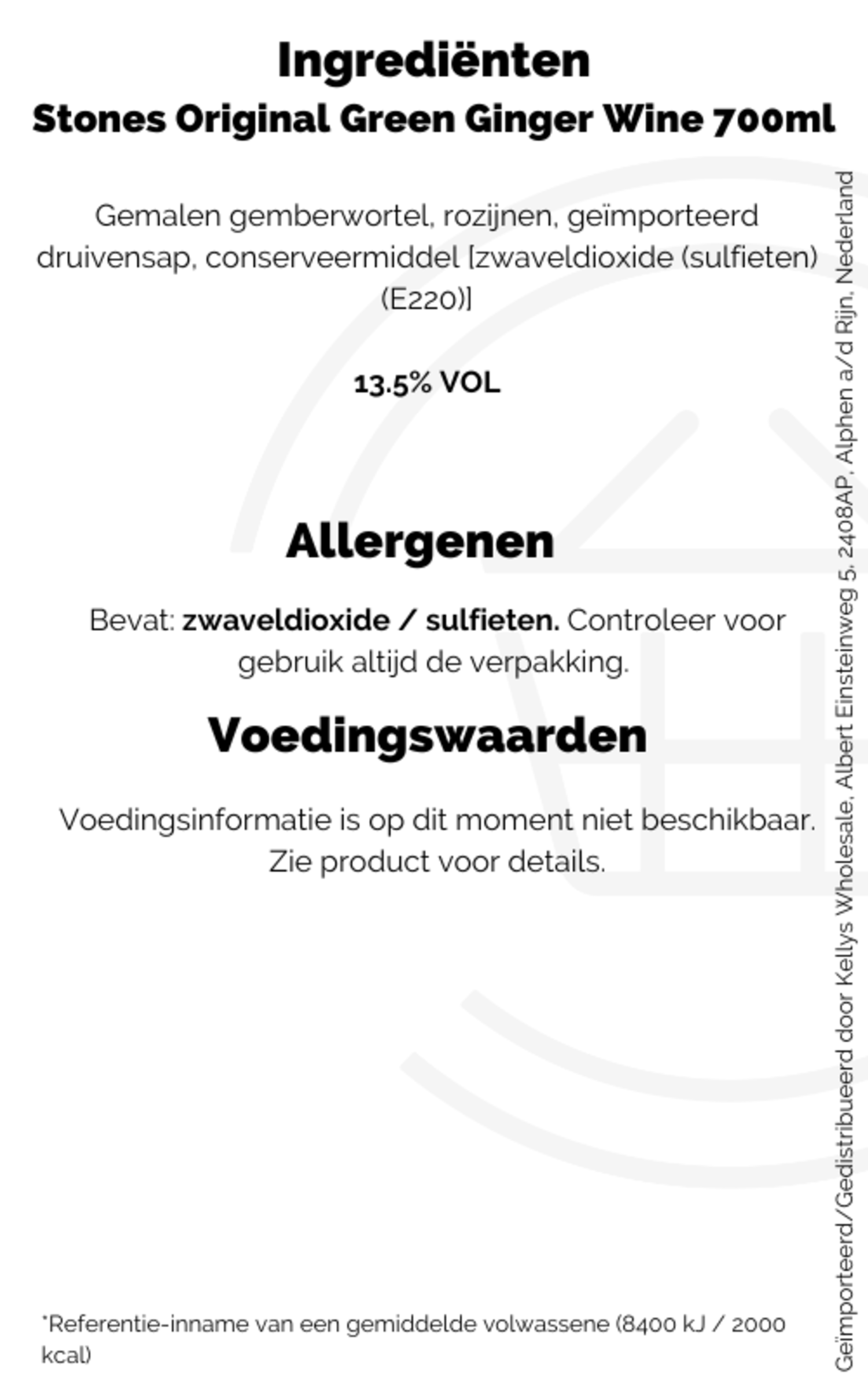 Stones Original Green Ginger Wine British Beer & Cider Kellys Expat