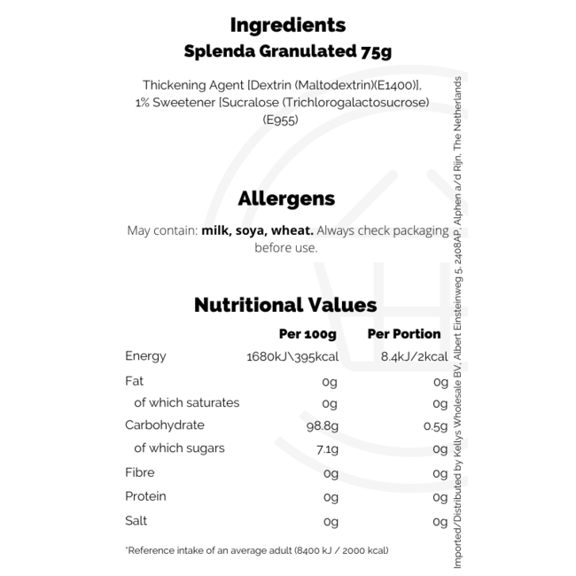 Splenda Granulated 75g