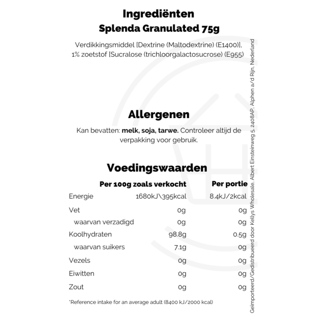 Splenda Granulated 75g