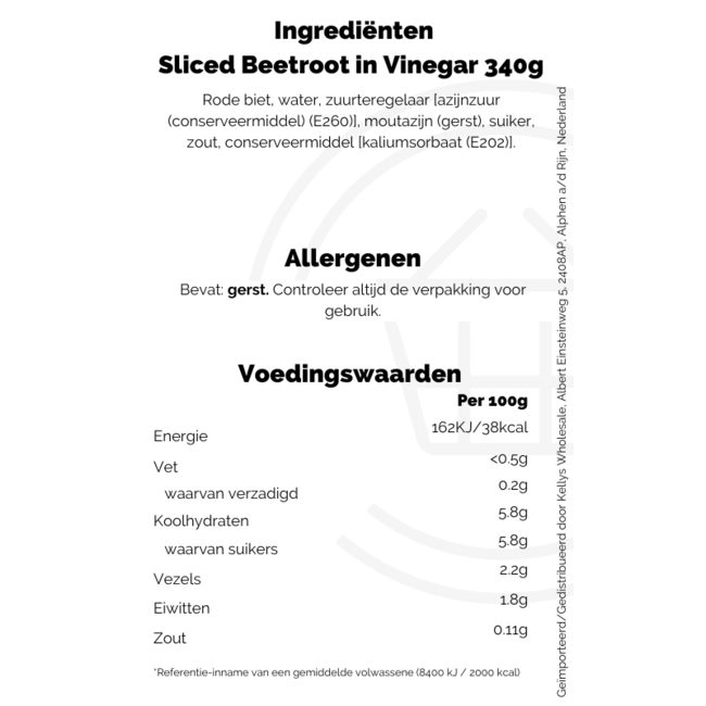 Co op Sliced Beetroot in Vinegar 340g