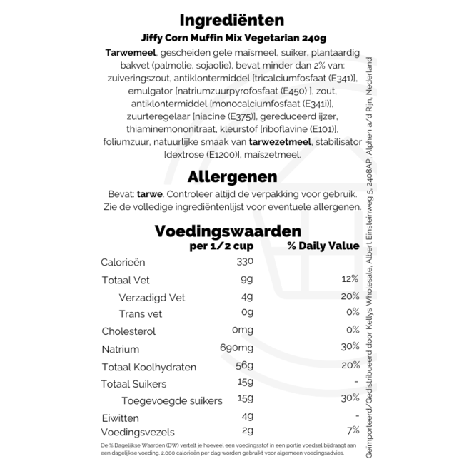 Jiffy Corn Muffin Mix Vegetarian 240g