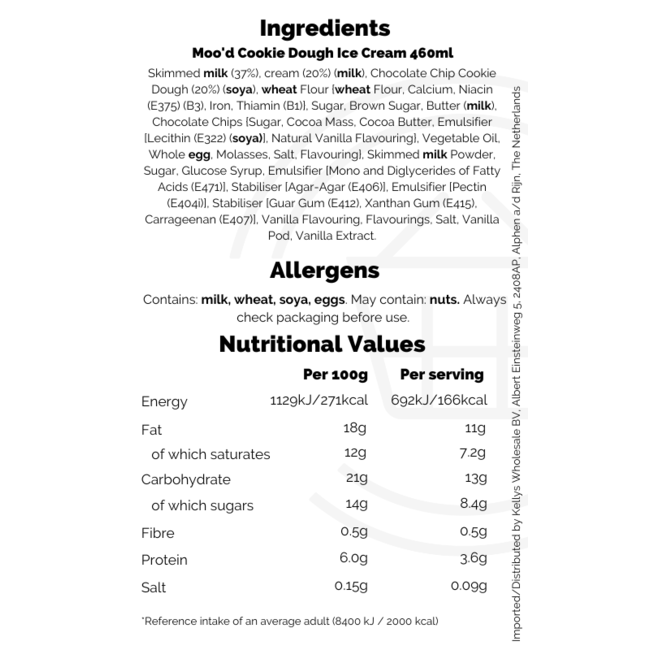 Moo'd Cookie Dough Ice Cream 460ml