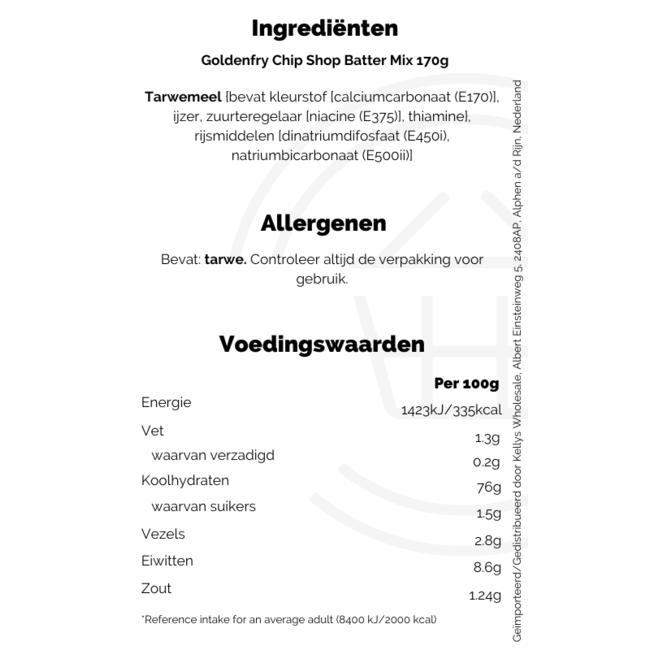 Goldenfry Chip Shop Batter Mix 170g
