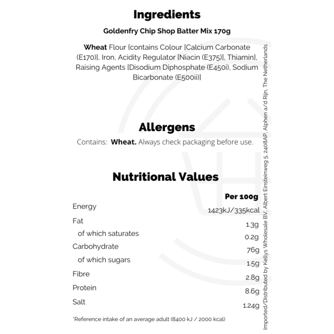 Goldenfry Chip Shop Batter Mix 170g