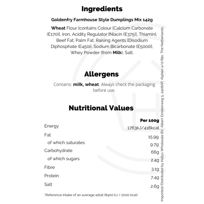 Goldenfry Farmhouse Style Dumplings Mix 142g