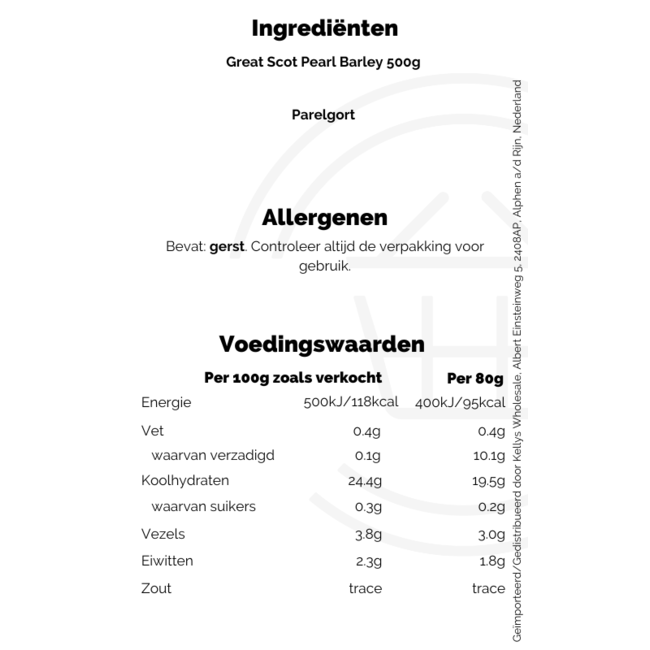 Great Scot Pearl Barley 500g THT: 31-12-2025