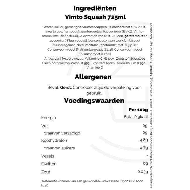 Vimto Squash PM£1,65 725ml