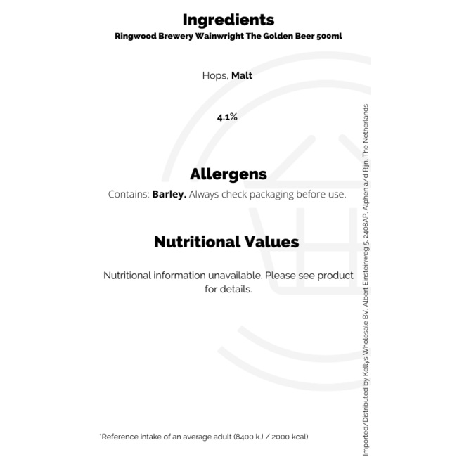 Ringwood Brewery Wainwright The Golden Beer 500ml