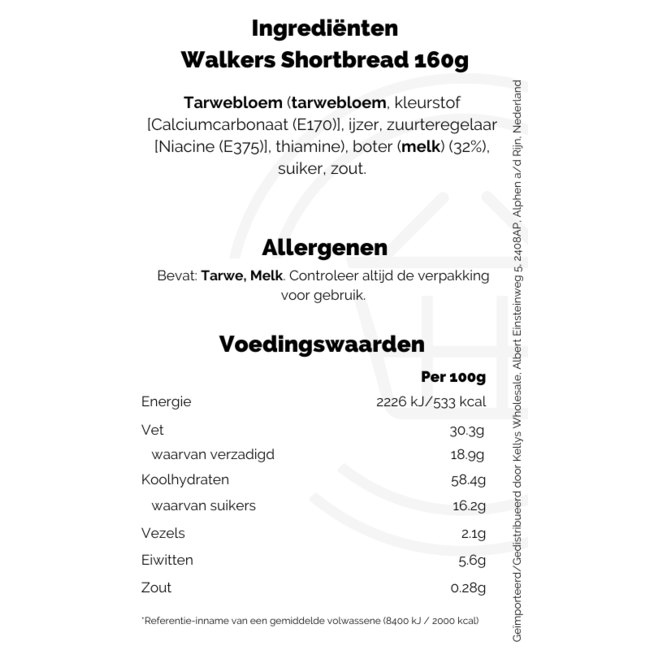 Walker's Pure Butter Shortbread 160g