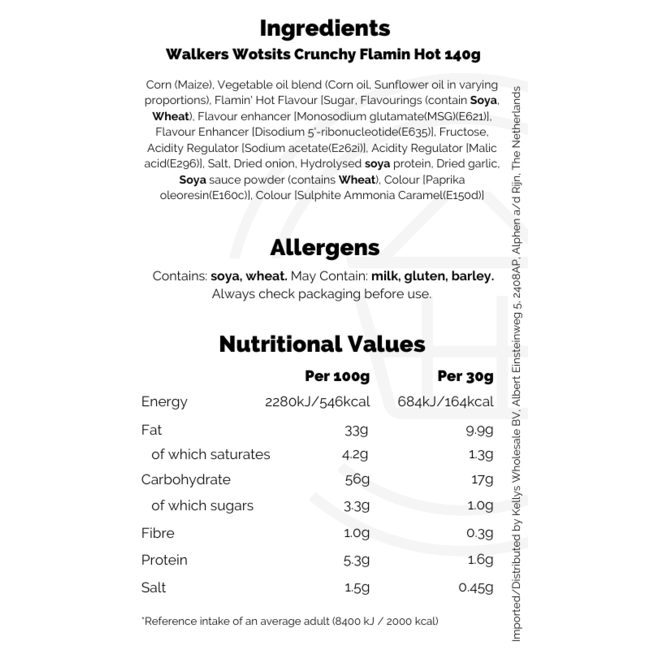 Wotsits Crunchy Flamin' Hot 140g