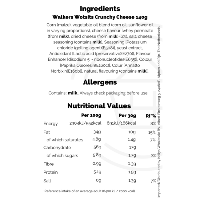 Wotsits Crunchy Cheese 140g
