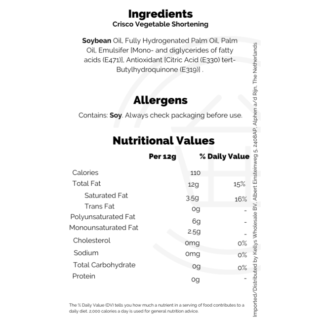 Crisco All-Vegetable Shortening 453g